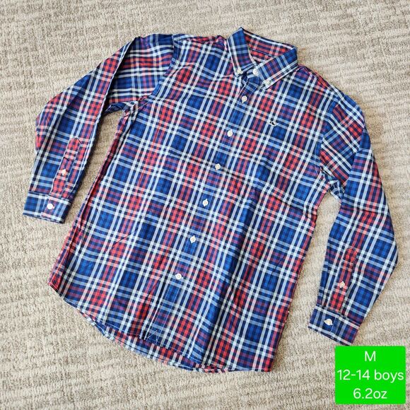 Vineyard Vines Other - Vineyard Vines boys Whale shirt button down red blue white size M 12-14